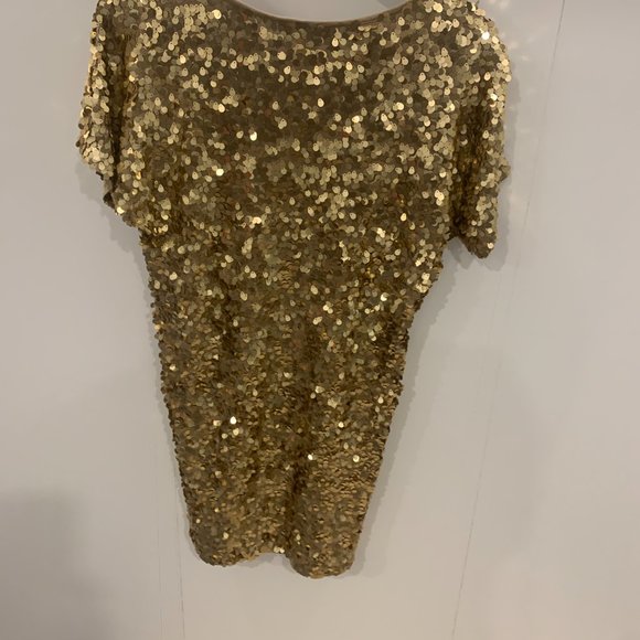 Michael Kors Gold Sequin Dress XS - Picture 3 of 5